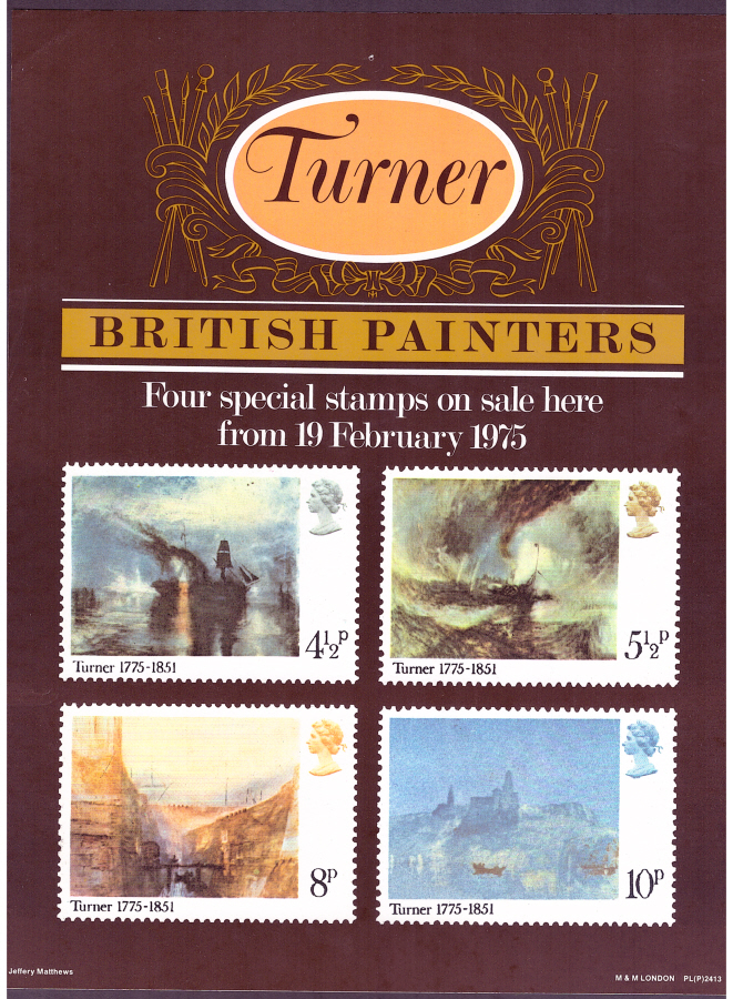 (image for) 1975 JMW Turner Post Office A4 poster. PL(P) 2413. - Click Image to Close